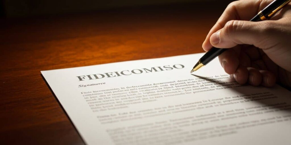 Fideicomiso being signed