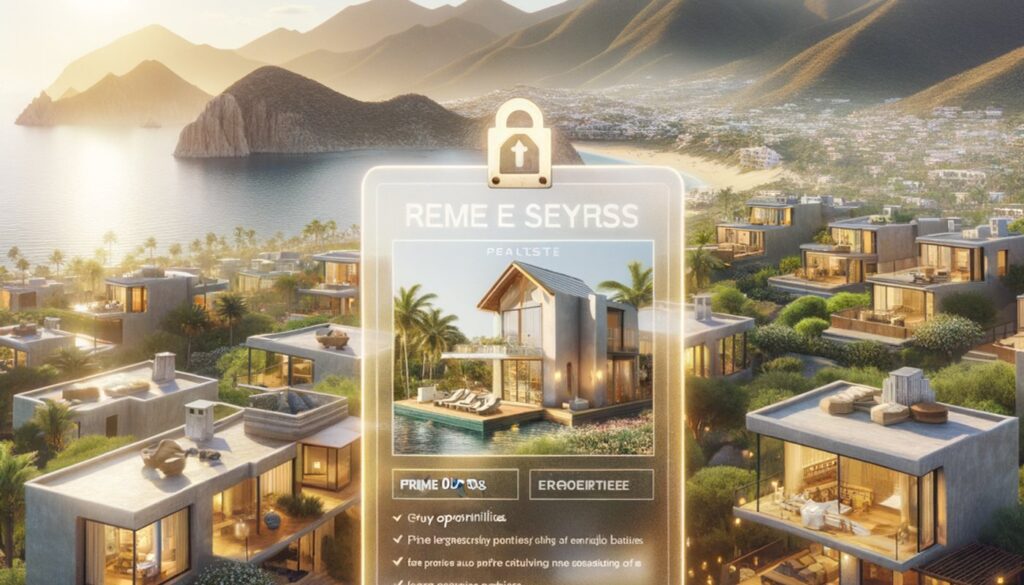 Professional real estate, real estate in Cabo San Lucas featured image visually representing "Cabo Luxury Real Estate 2025: Unlock Prime Buyer Opportunities with Emerging Inventory" through symbolic imagery and modern design elements, no text overlay